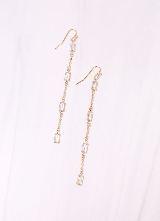 Saldana Crystal Drop Earring GOLD