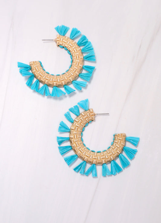 Martine Tassel Hoop Earring TURQUOISE