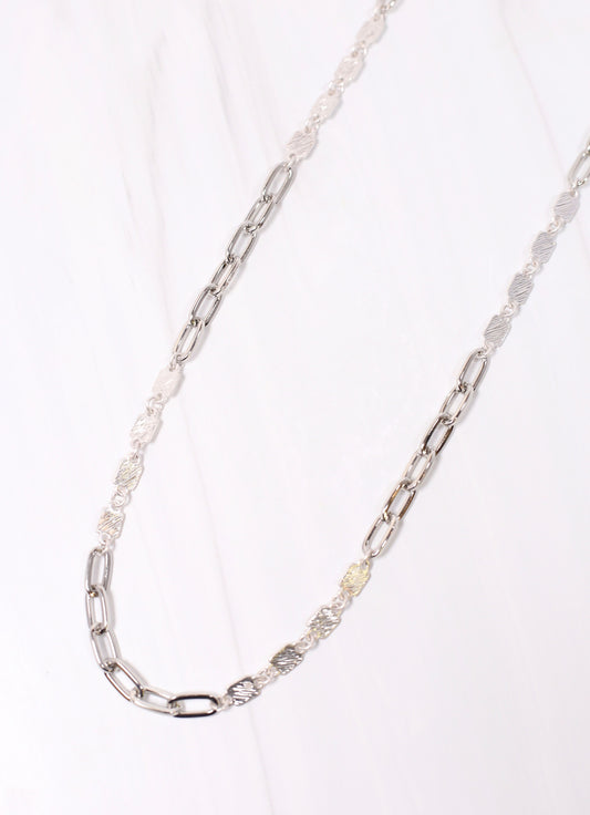 Lena Link Long Necklace SILVER