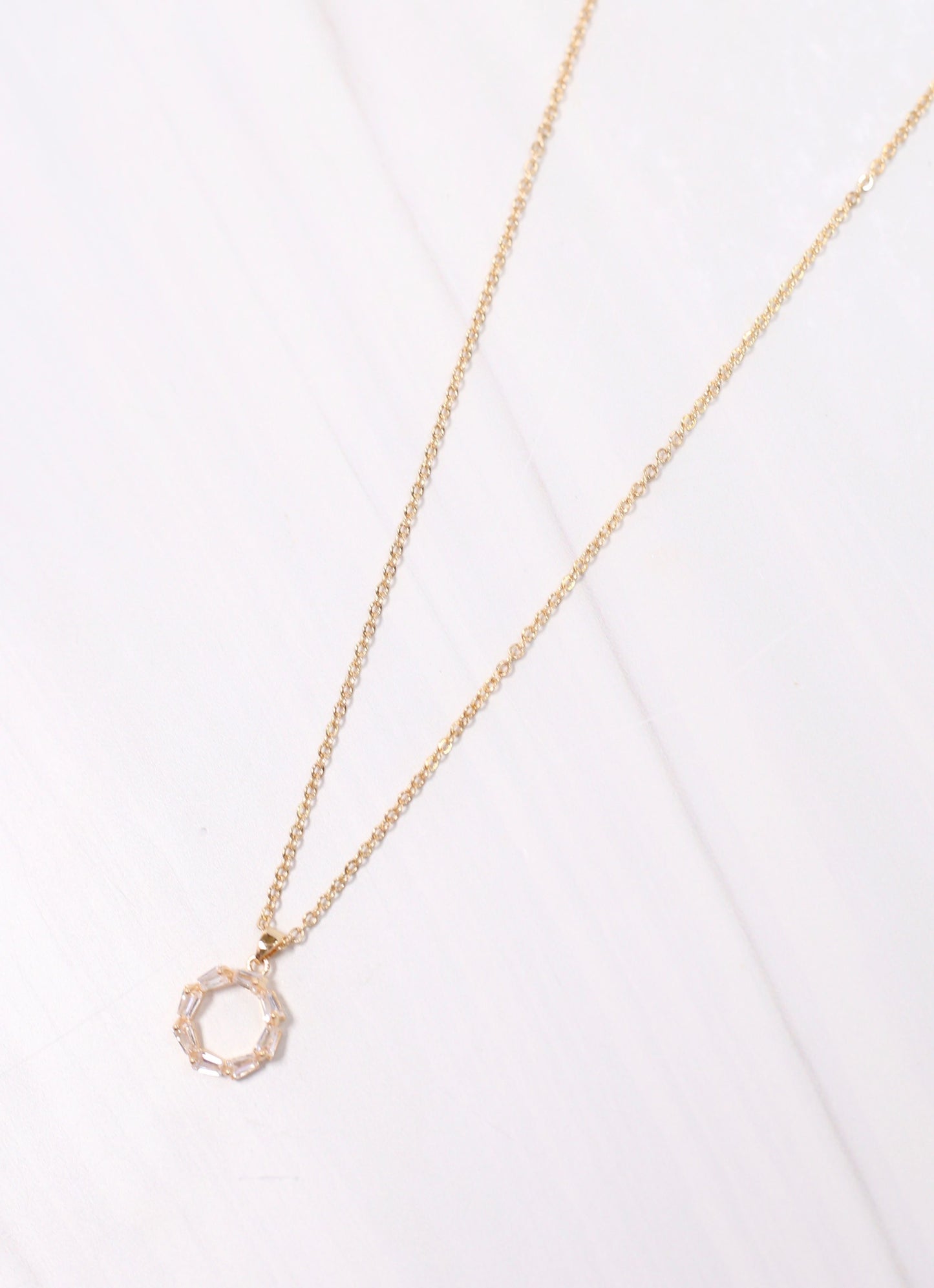 Bastion CZ Circle Necklace GOLD