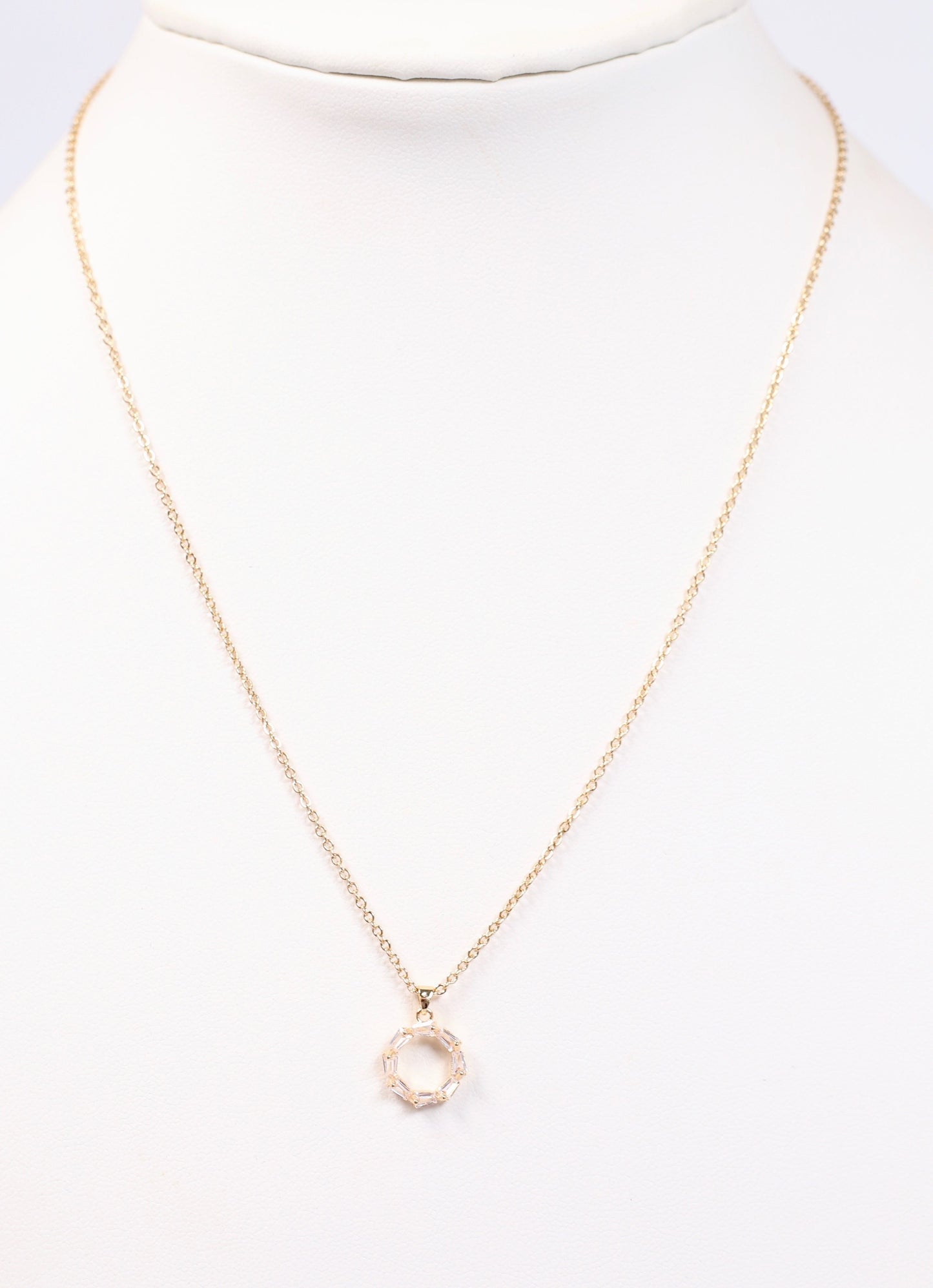 Bastion CZ Circle Necklace GOLD