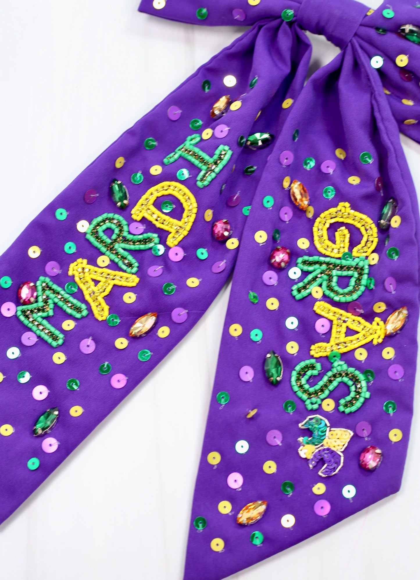 Mardi Gras Hair Bow PURPLE