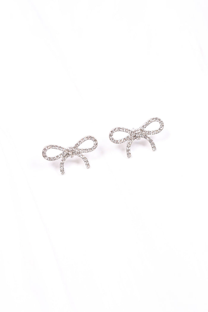 Laura May CZ Bow Earring SILVER