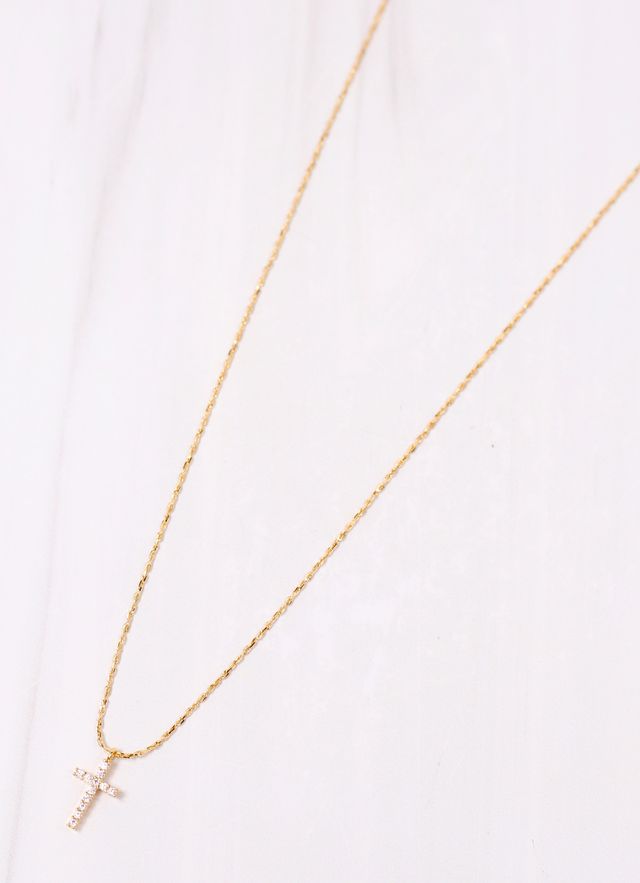 Nouwen CZ Cross Necklace GOLD