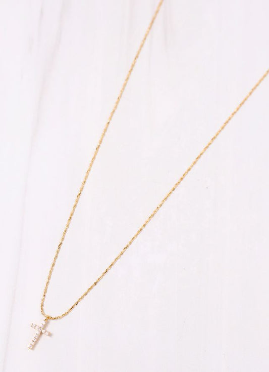 Nouwen CZ Cross Necklace GOLD