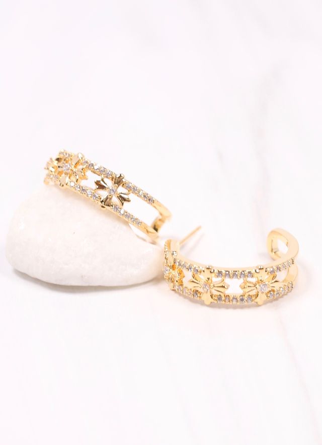 Panabaker CZ Open Hoop Earring GOLD