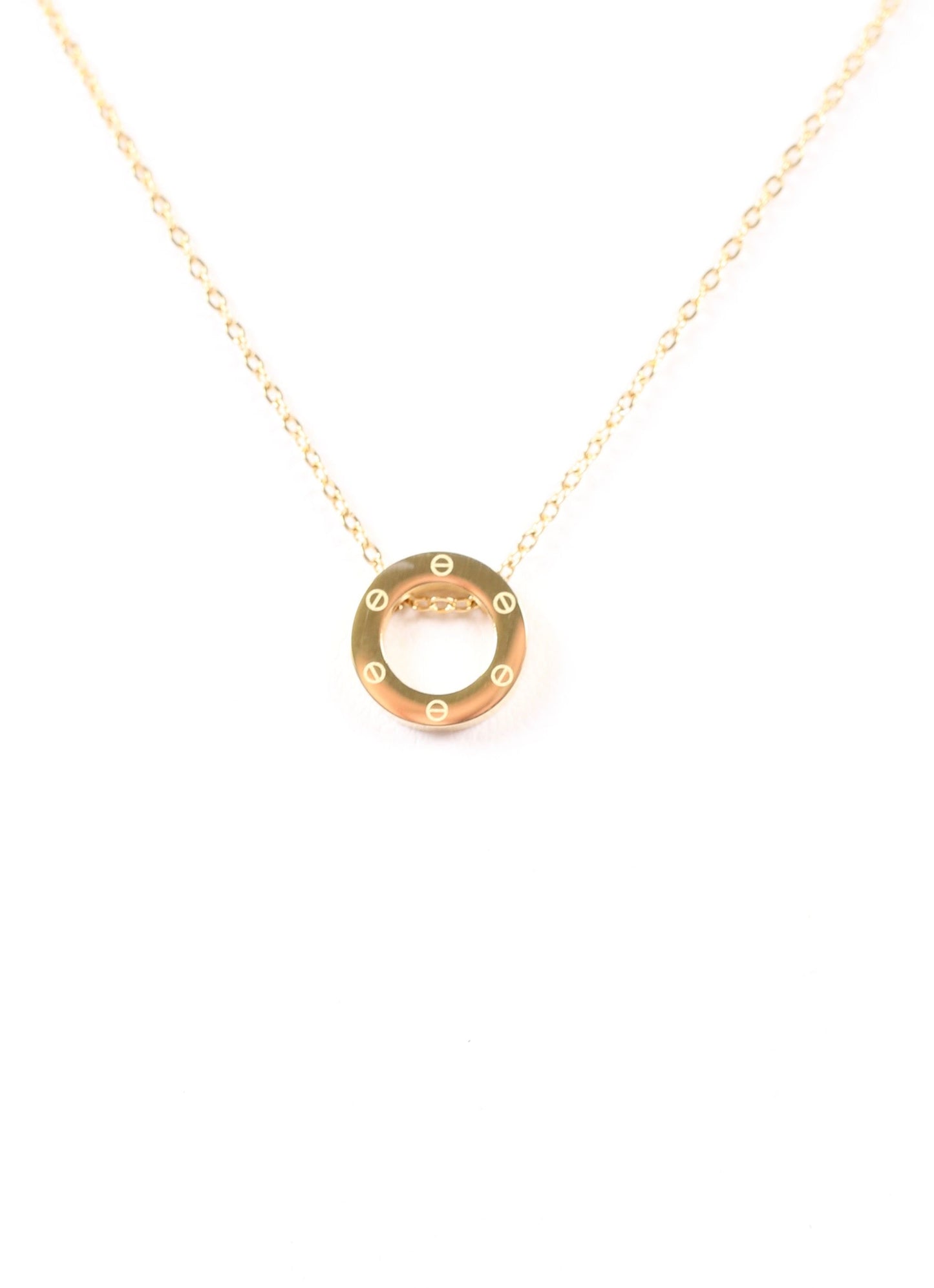 Hendler Circle Charm Necklace GOLD