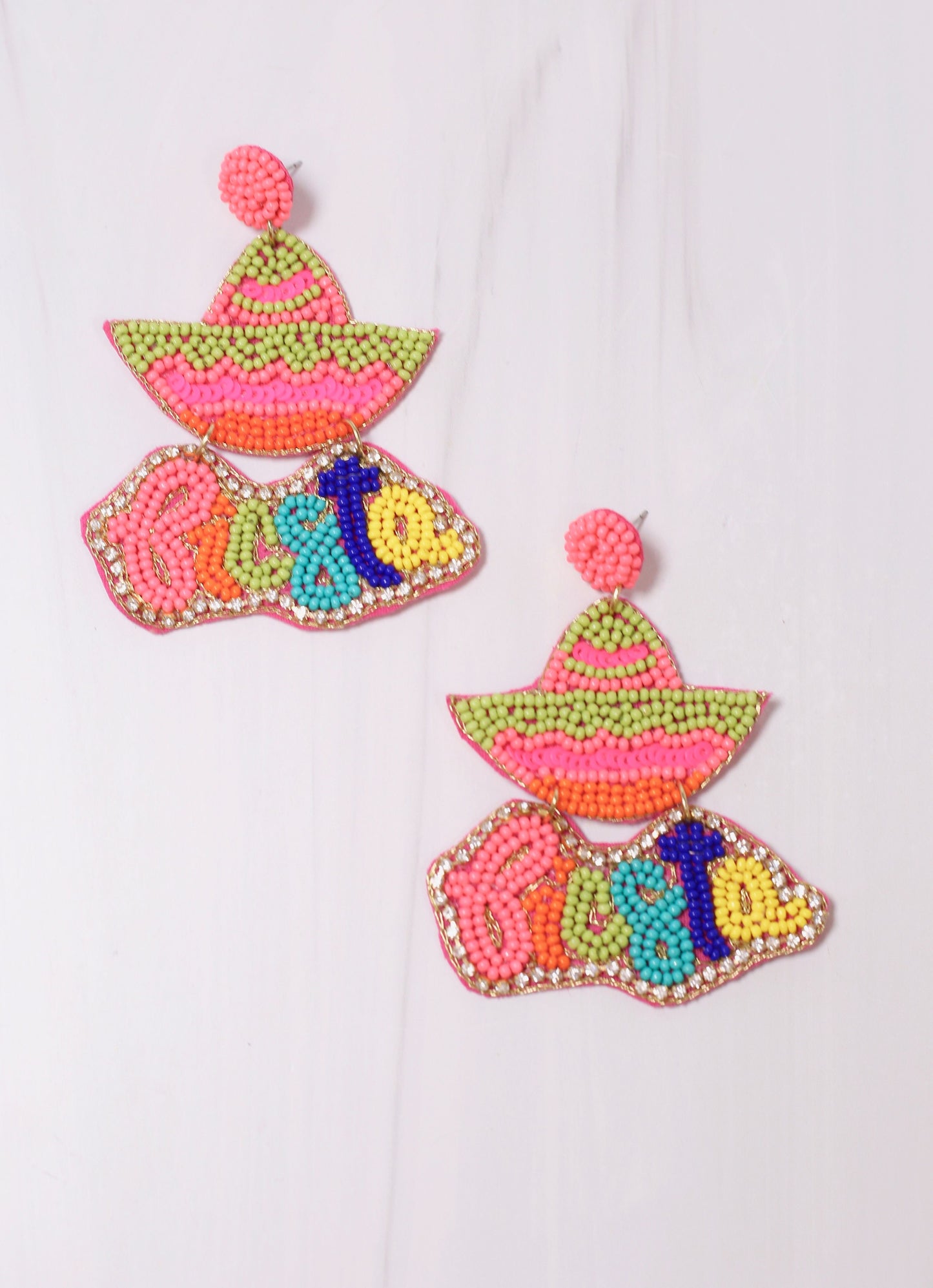 Fiesta Sombrero Embellished Earring PINK MULTI