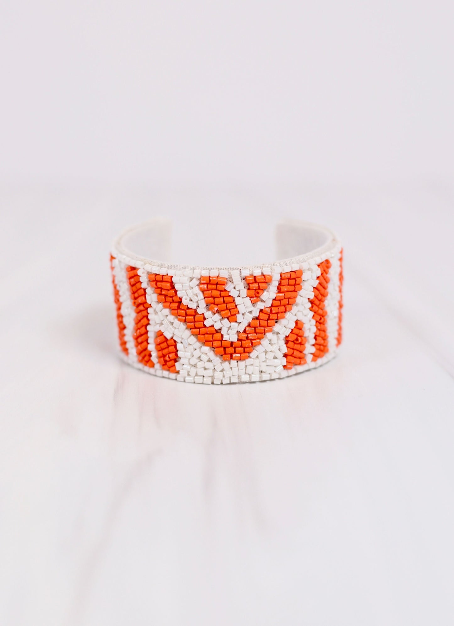 Tori Tiger Beaded Cuff Bracelet ORANGE