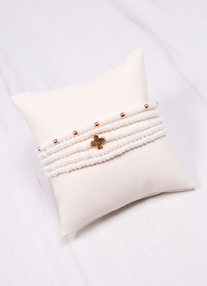 Bancroft Cross Bracelet Set WHITE