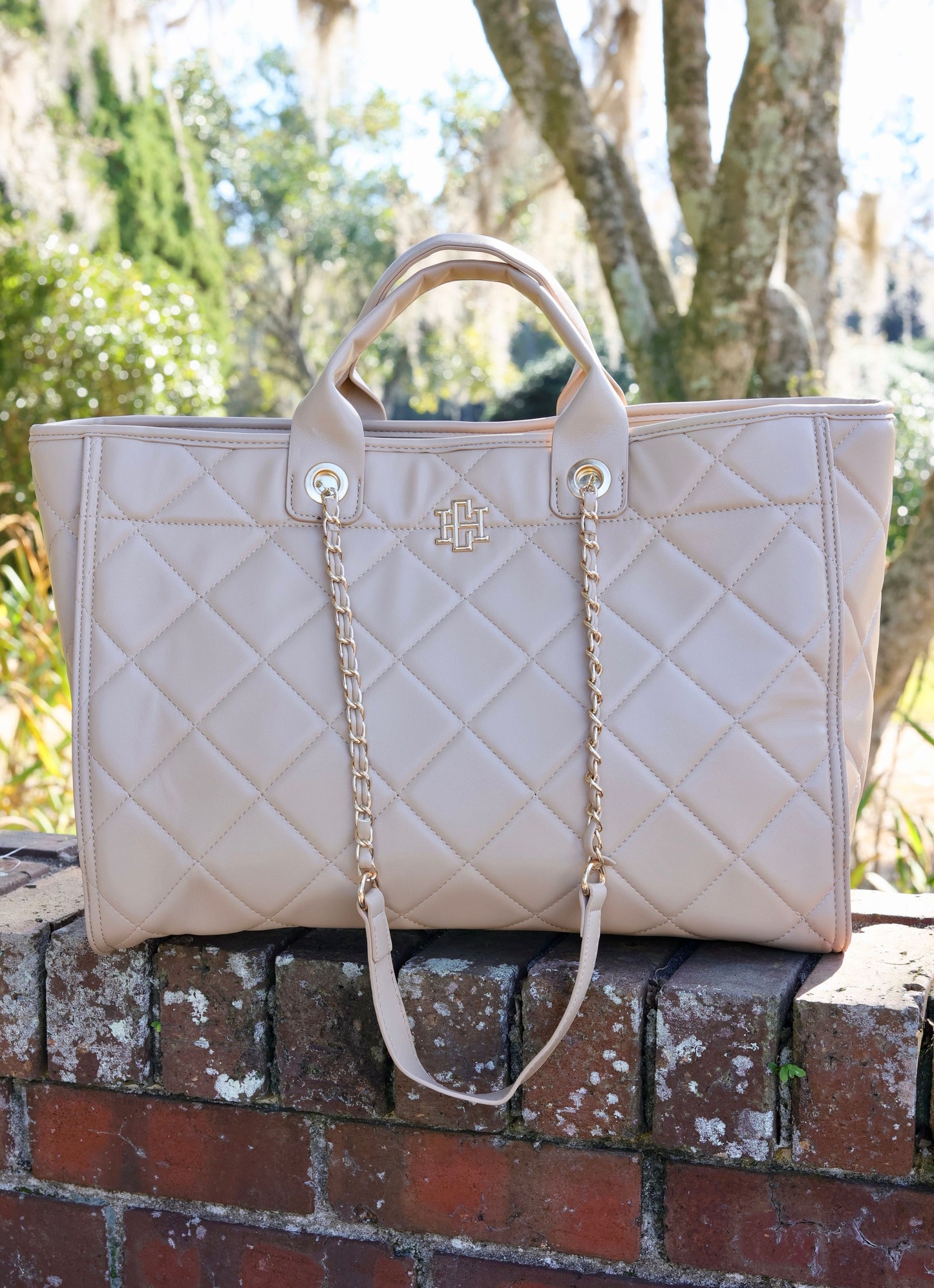 Melissa Tote Bag Tan Quilted LD