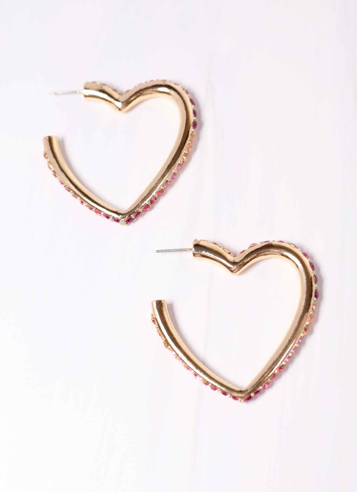 Saint Valentine CZ Heart Earring PINK MULTI