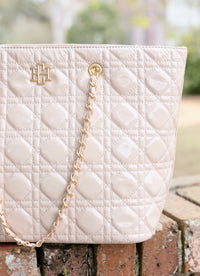 Quentin Quilted Tote NUDE