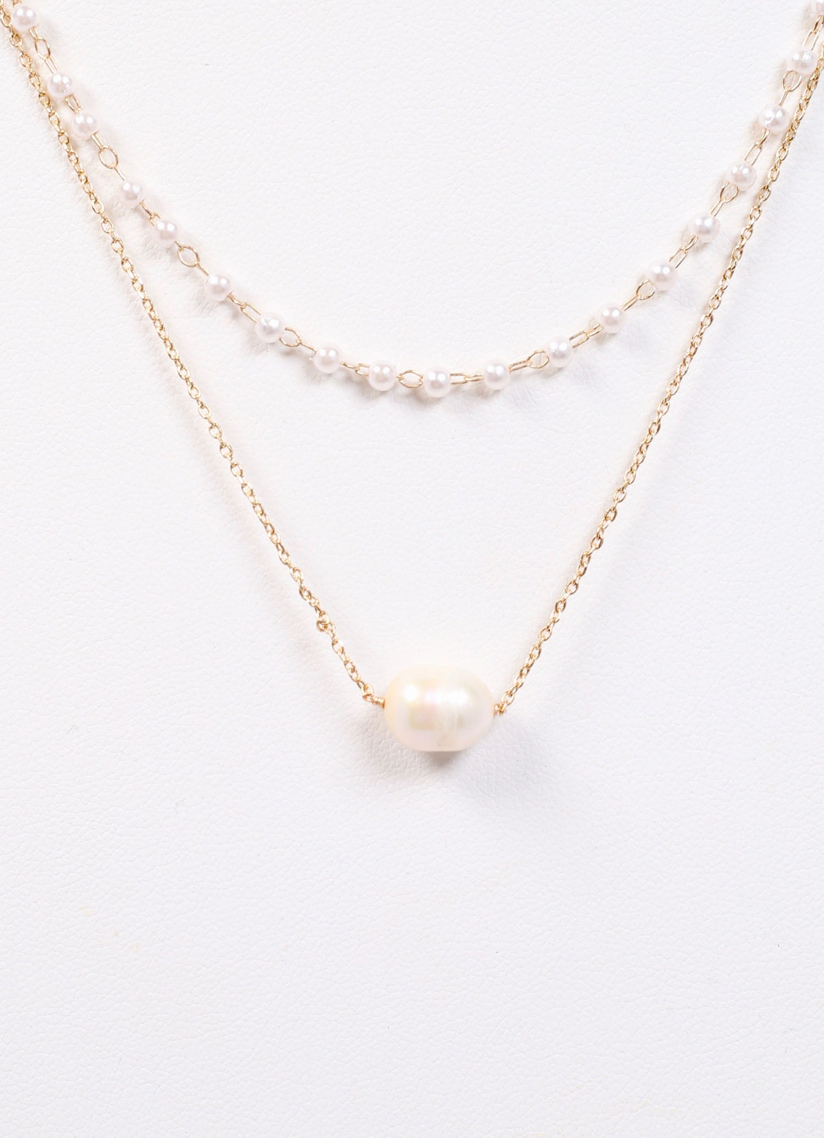 Aja Pearl Layered Necklace GOLD