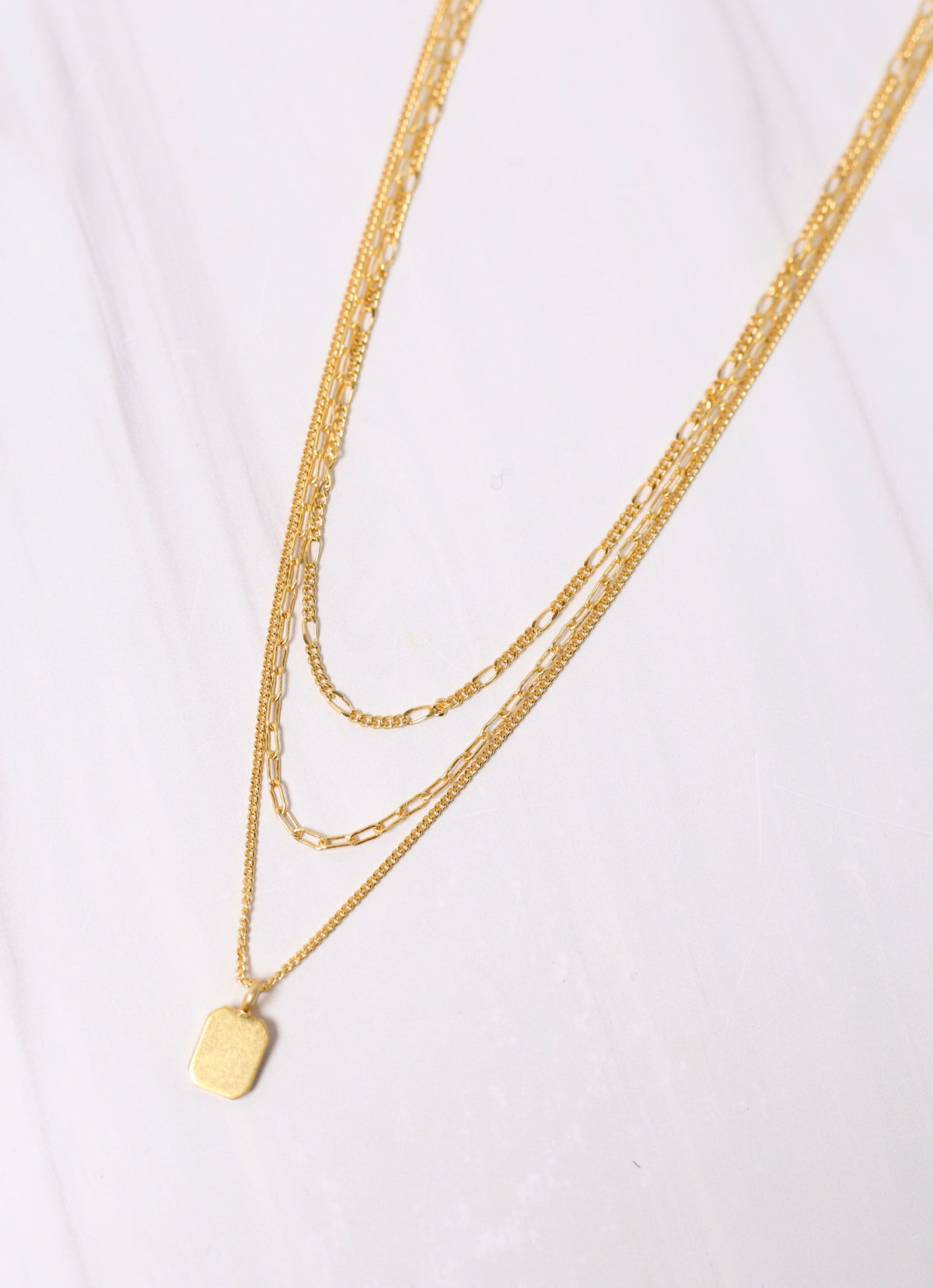 Wilsonia Layered Necklace with Charm GOLD