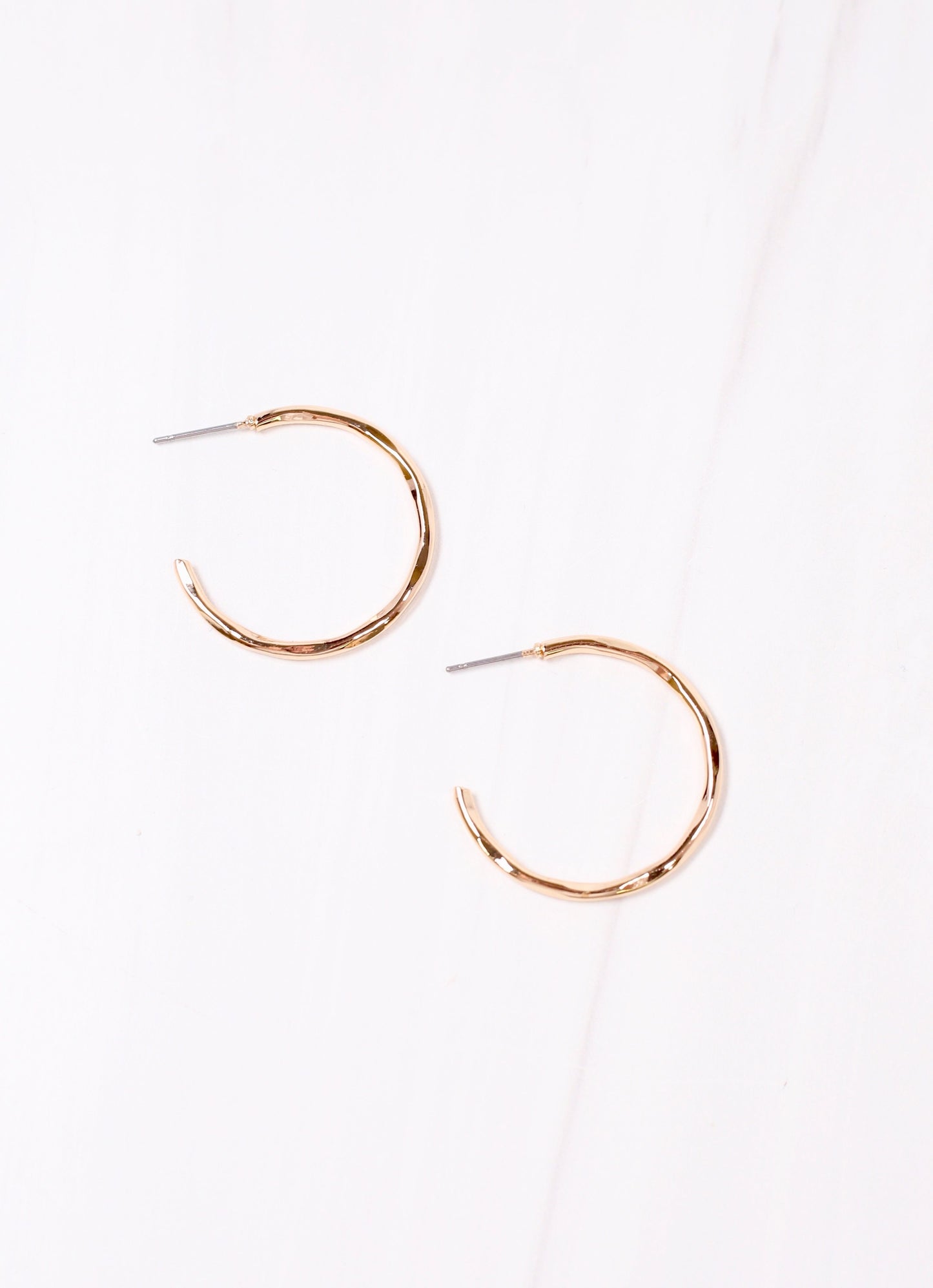 Gonzalez Hammered Hoop Earring GOLD