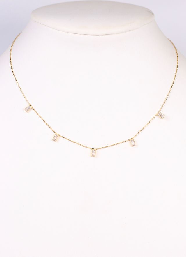 Willis Necklace with CZ Accents Gold