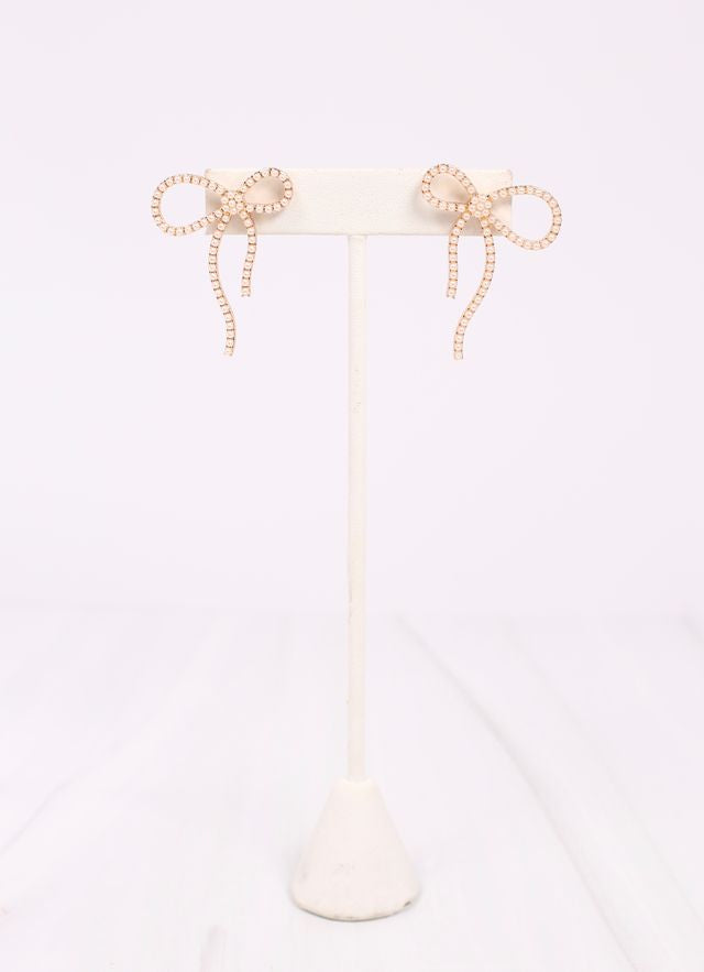 Marian Pearl Lined Bow Earring IVORY