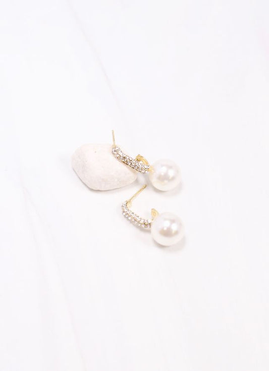 Somerville CZ Pearl Drop Earring GOLD