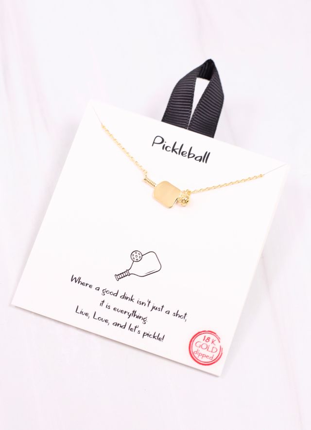 Pickleball Paddle Necklace GOLD