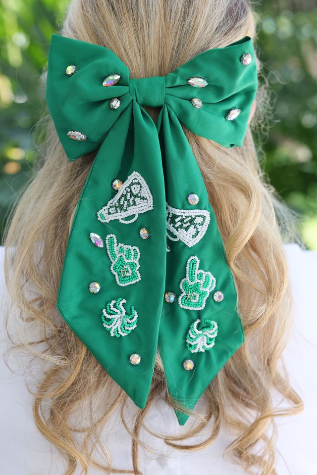 Cheer Them On Hair Bow GREEN