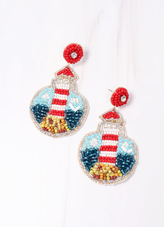 Pigeon Point Lighthouse Earring RED