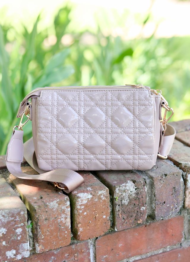 Jace Crossbody Taupe Patent LQ