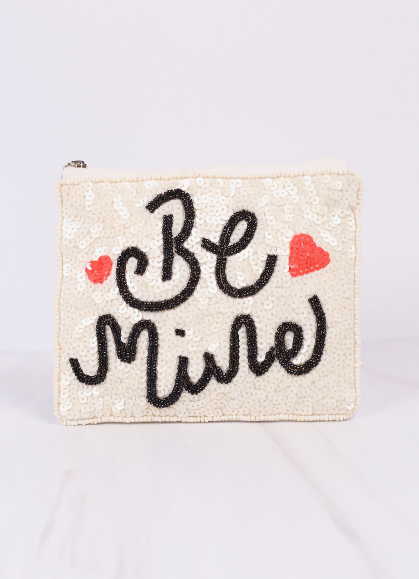 Be Mine Embellished Pouch Ivory