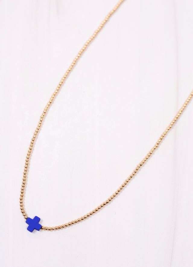 Rink Necklace with Cross BLUE