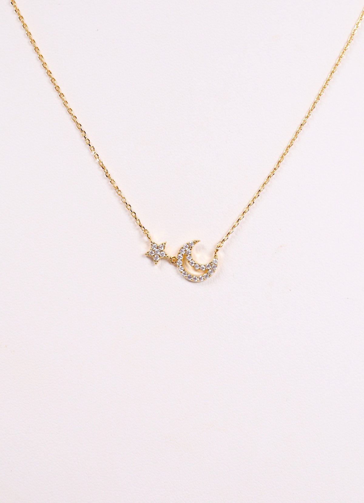 Sparkle Star & Moon Necklace GOLD