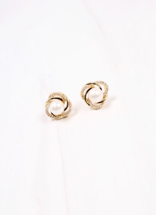 Brennan Pearl Stud Earring Gold