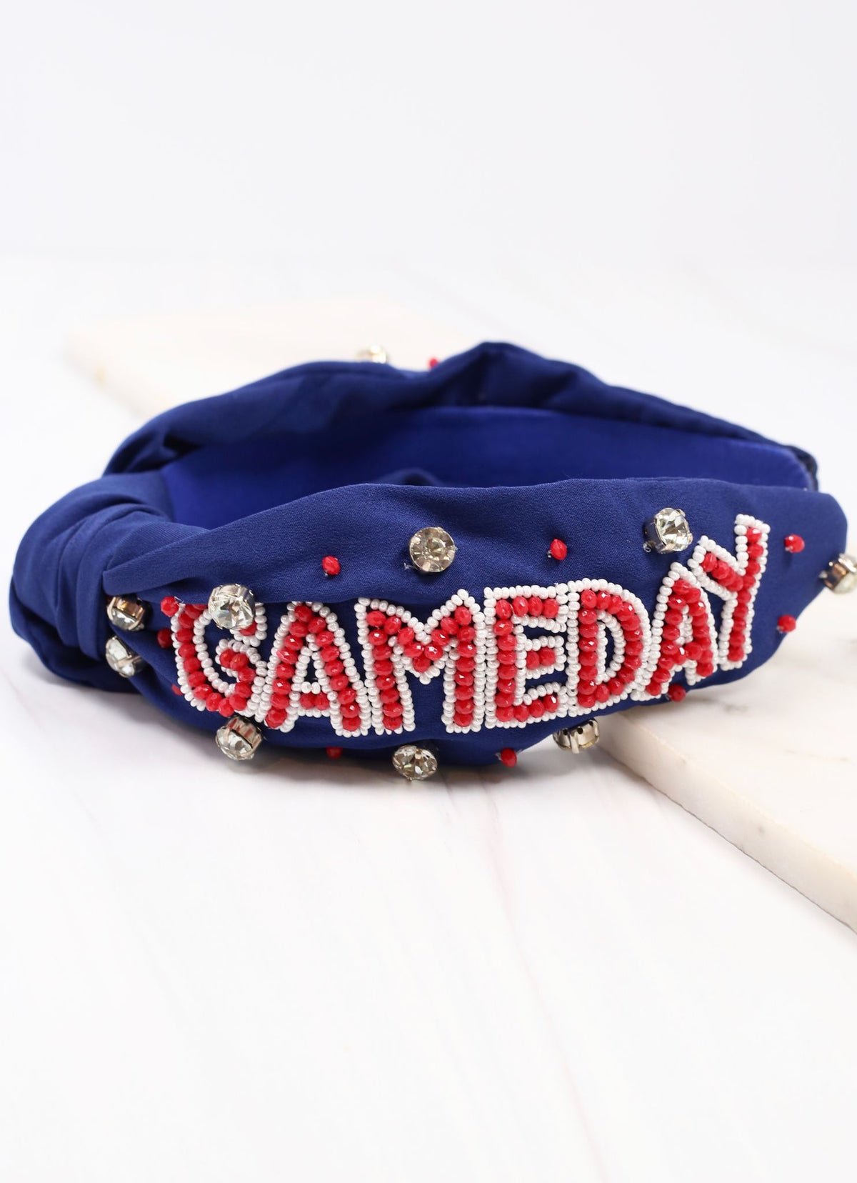 Game Day Embellished Headband NAVY RED