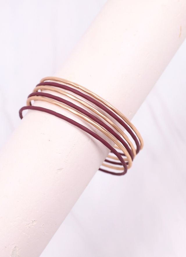 Autry Bangle Set GARNET GOLD