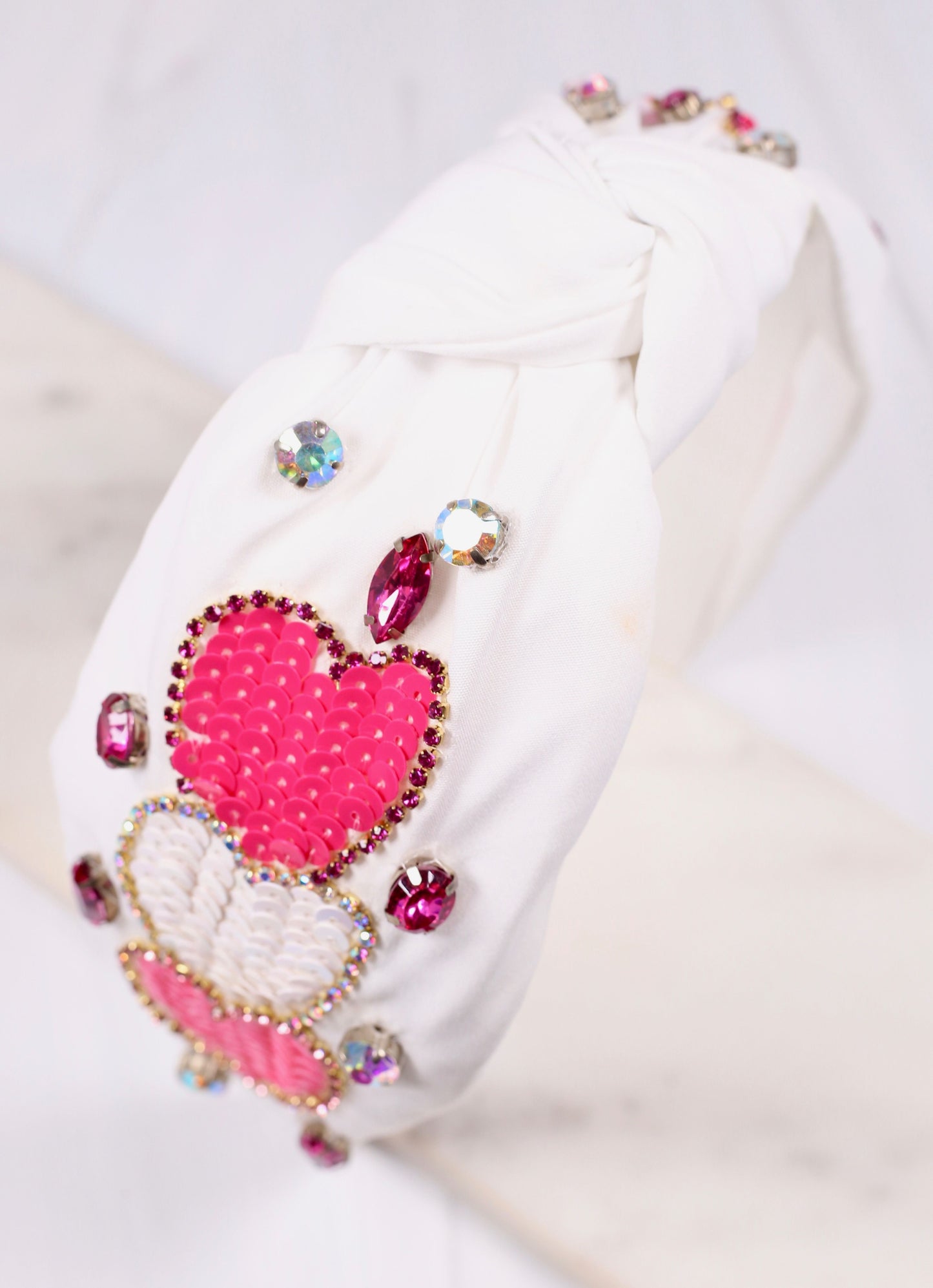 Mad About You Heart Headband White Multi