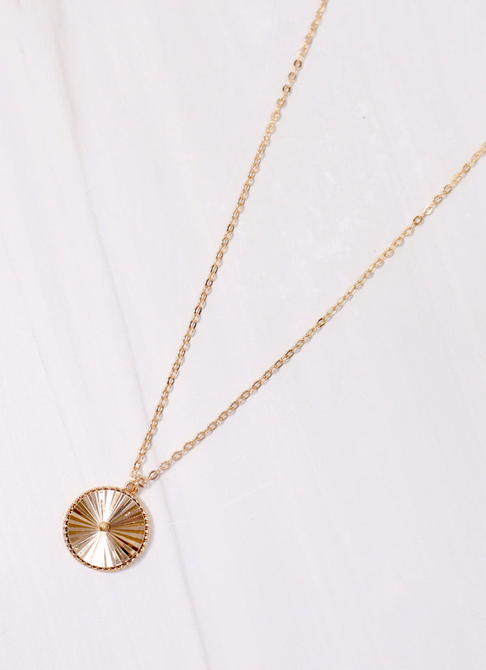 Brompton Circle Charm Necklace GOLD
