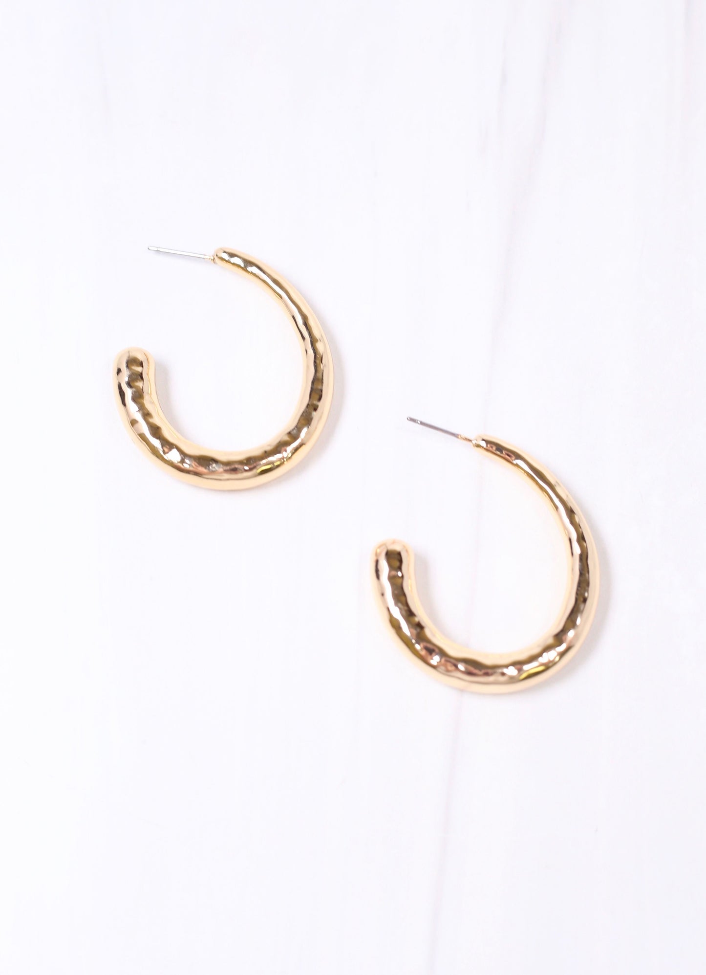 Parrish Hammered Hoop Earring GOLD