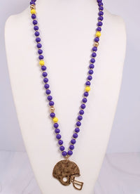 MacNeille Helmet Necklace PURPLE YELLOW