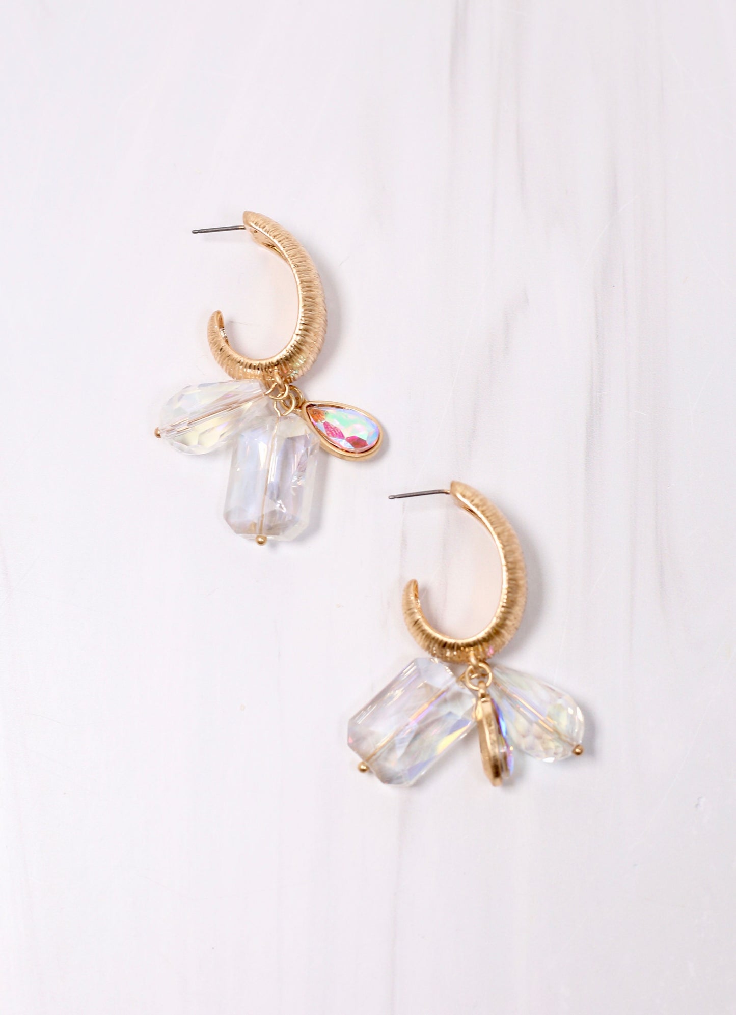 Sundridge Jeweled Hoop Drop Earring CLEAR