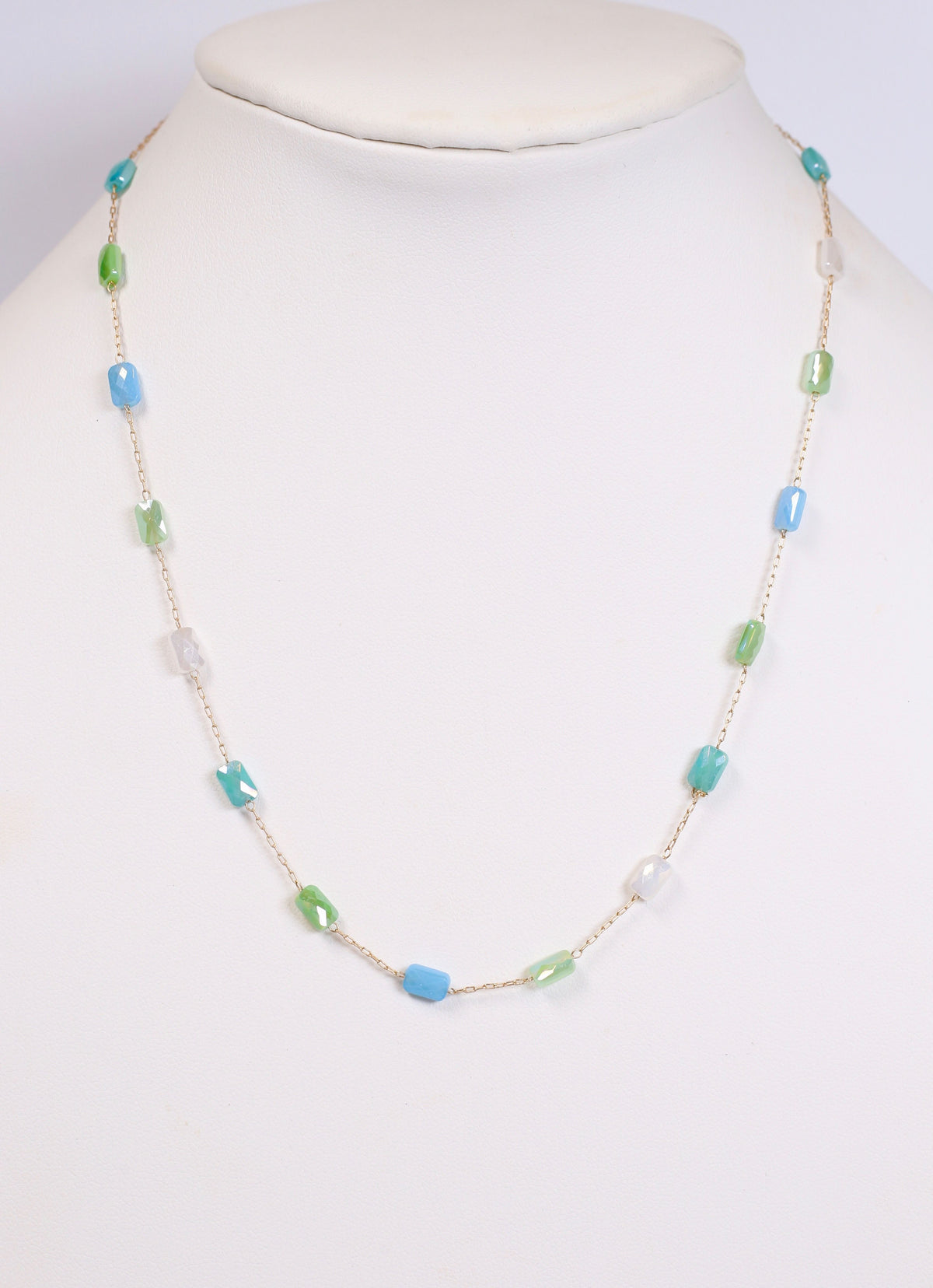 Fairway Glass Bead Necklace BLUE MULTI