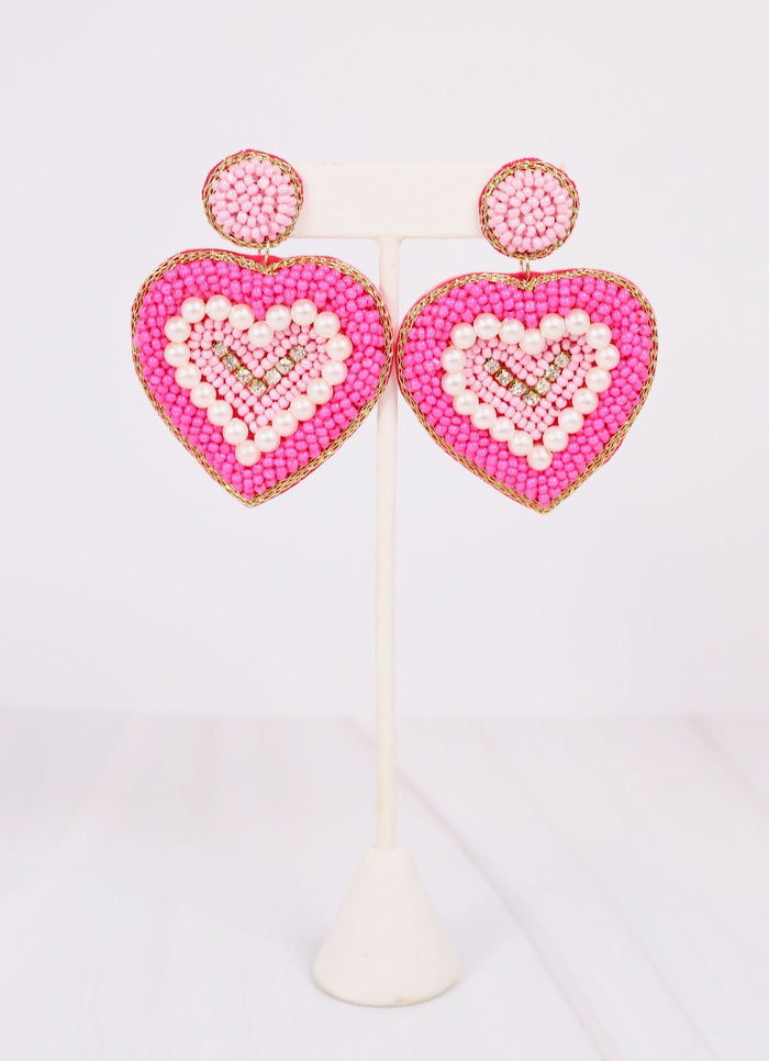 Just a Crush Heart Earring HOT PINK