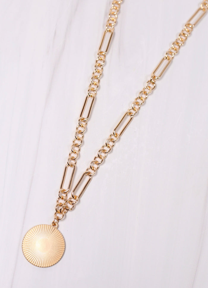 Turner Necklace with Circle Charm GOLD