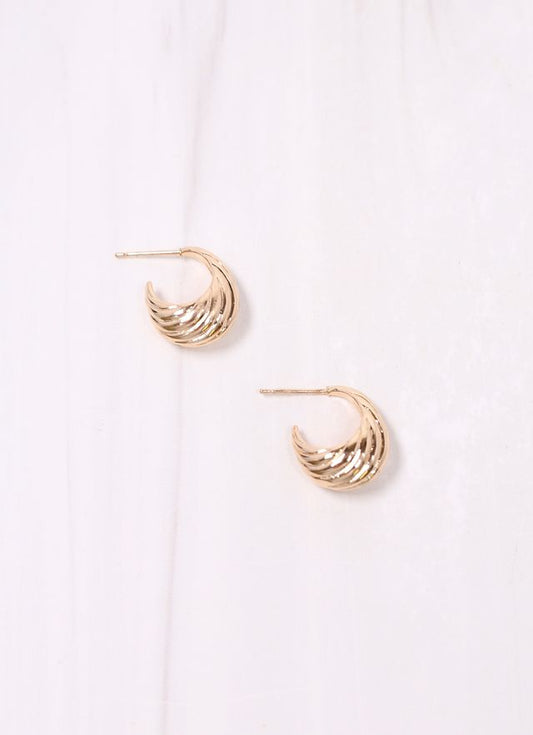 Jeffrey Textured Hoop Earring GOLD