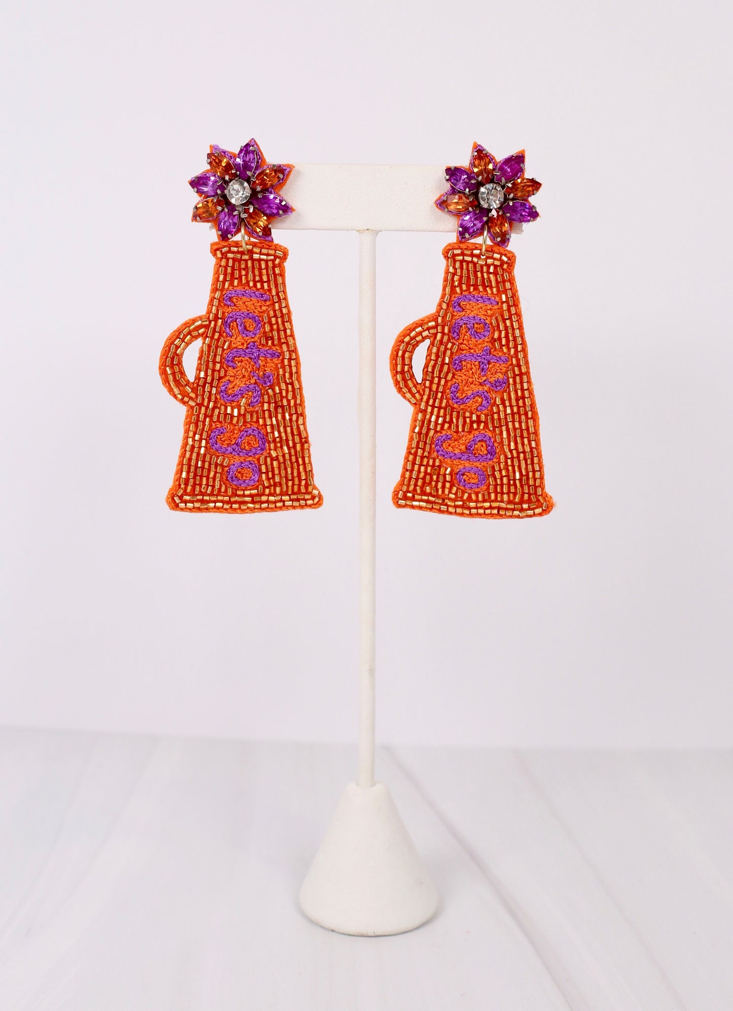 Let's Go Megaphone Earring ORANGE PURPLE