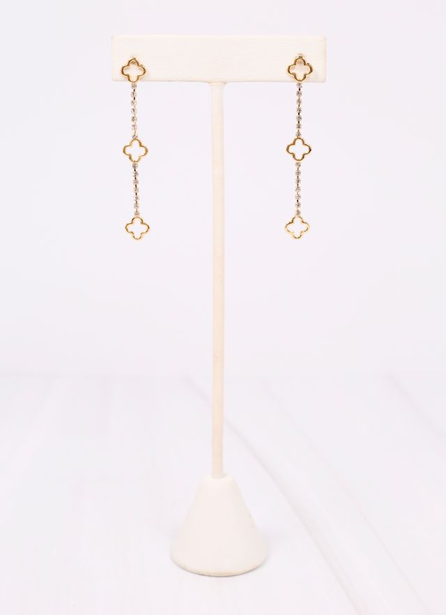 Dickinson CZ Clover Drop Earring GOLD