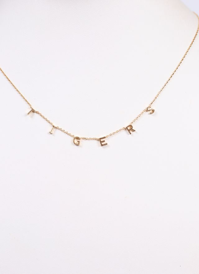 Let's Go Tigers Necklace GOLD