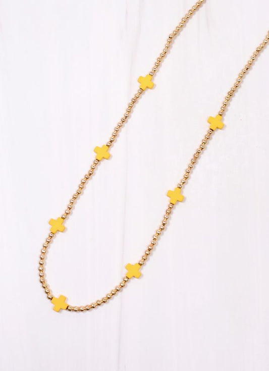 Kathy Necklace with Crosses YELLOW