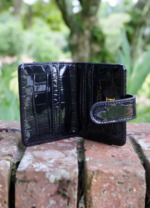 Tate Card Holder Wallet Black Patent