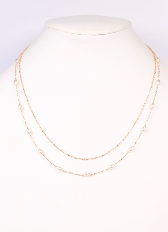 Catherine Pearl Layered Necklace GOLD