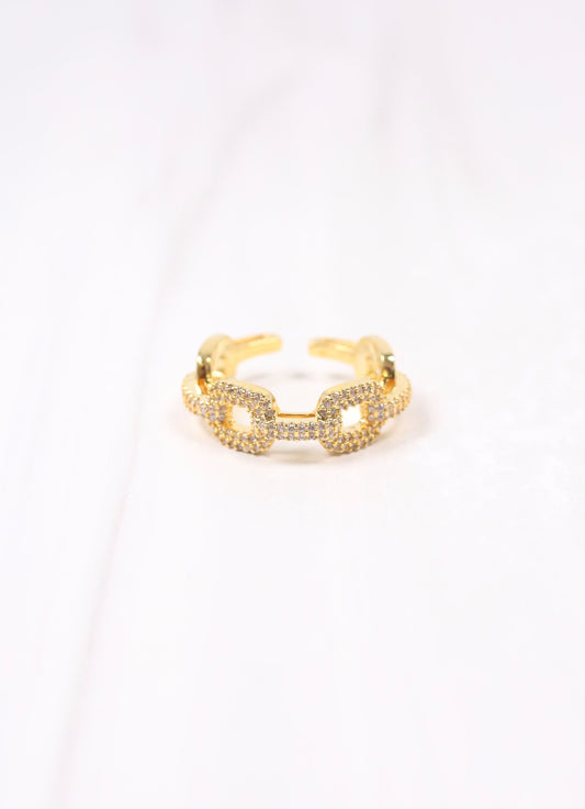 Forbe CZ Link Ring GOLD