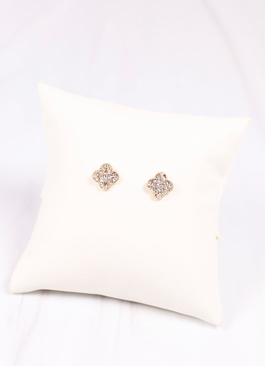 Quinn CZ Clover Earring GOLD